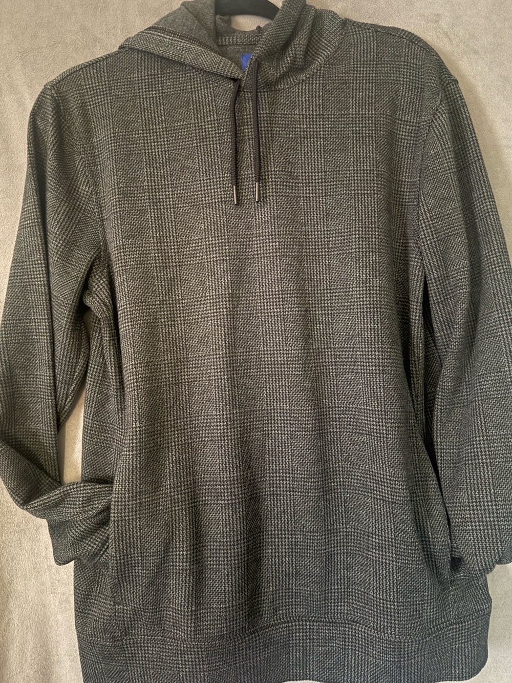 Apt. 9 Men's Charcoal Glen Plaid Crewneck Hoodie